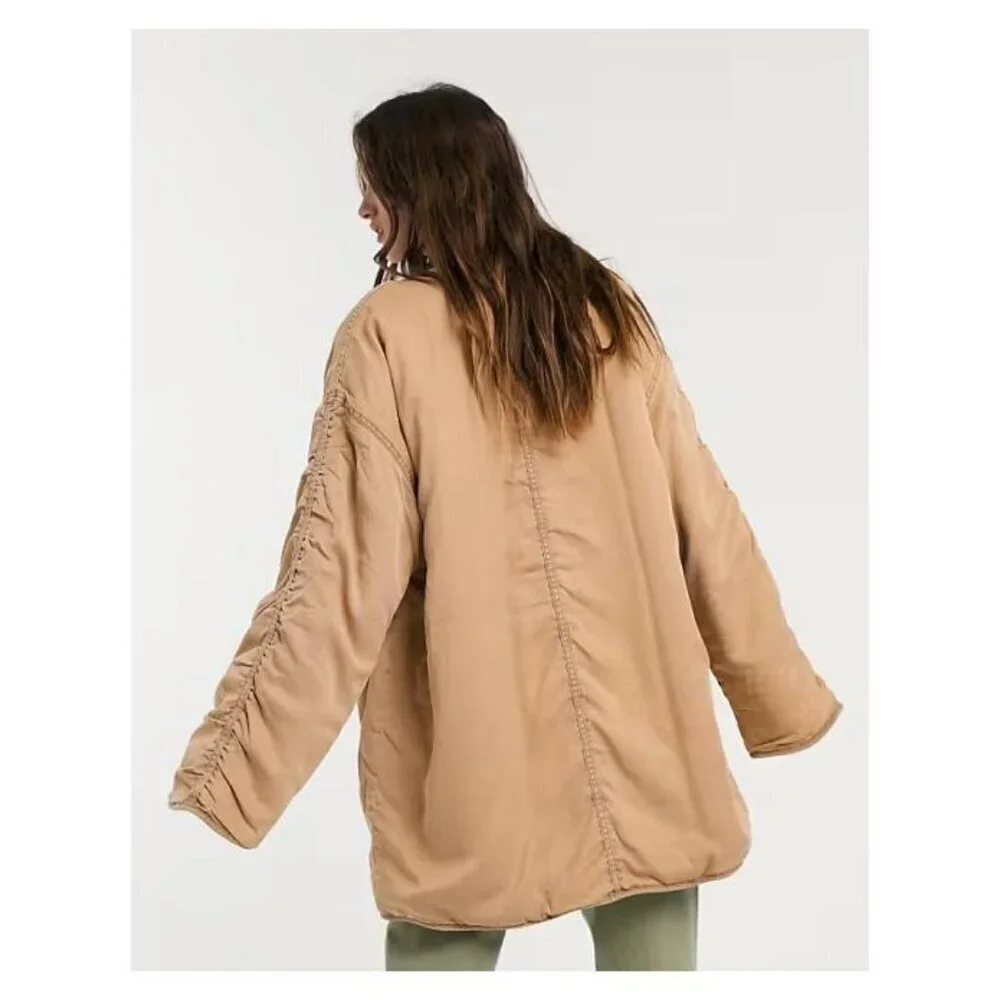 Free People Reversible Ivy Jacket Coat Shearling Oversized Slouchy Fall Winter - Picture 15 of 16